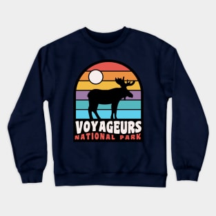 Voyageurs National Park Moose Minnesota Badge Crewneck Sweatshirt